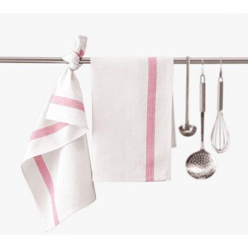 Torchon 100% Coton liser&eacute; Rose