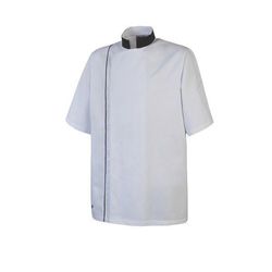 Veste AJIK Homme Manches Courtes Blanc / Noir