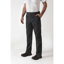 Pantalon de Cuisine Mixte TIMEO Ray&eacute; blanc